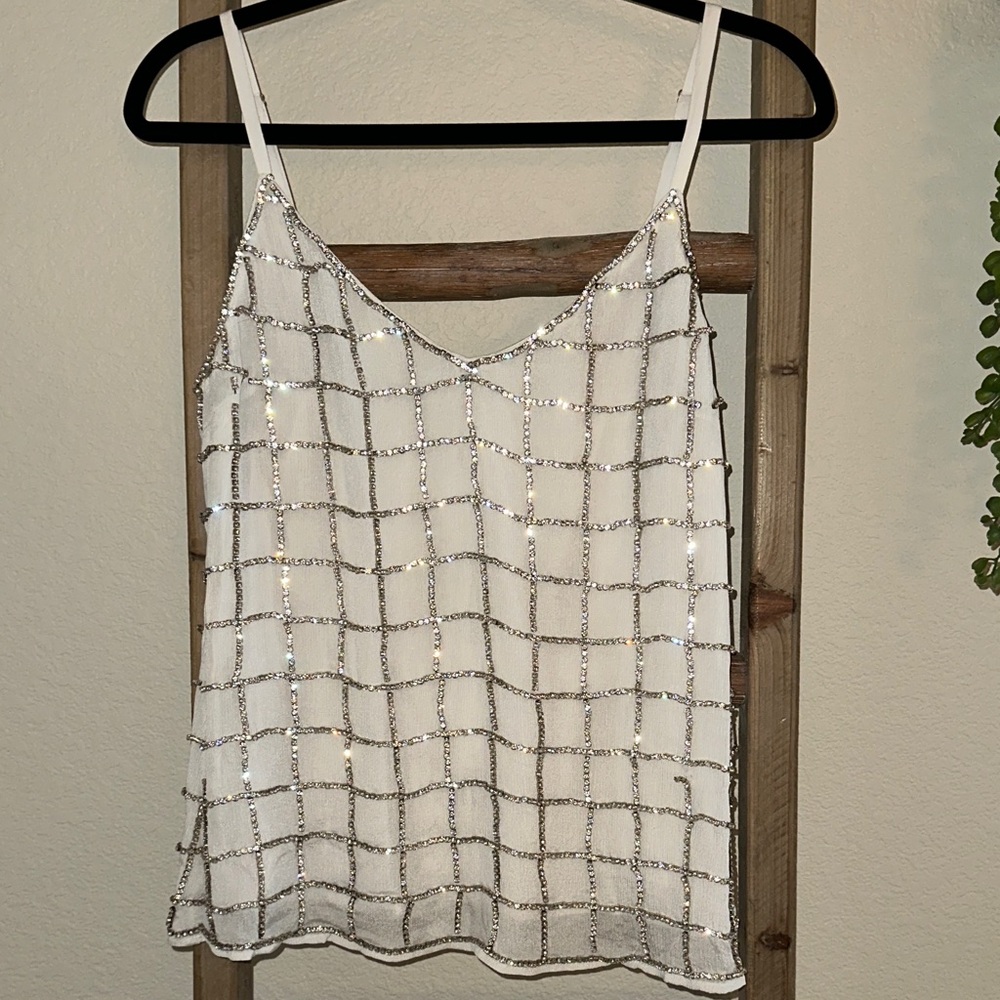 Corey Lynn Calter Rhinestone Cami Top- size M